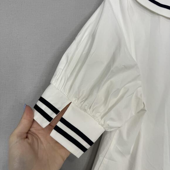 MABLE The Label Dress Womens Medium White Peter Pan Collar Sailor Cottage Preppy - Picture 9 of 14